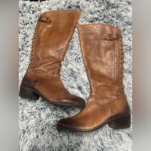 Arturo Chiang Brown Leather Over-the-Knee Riding Boots